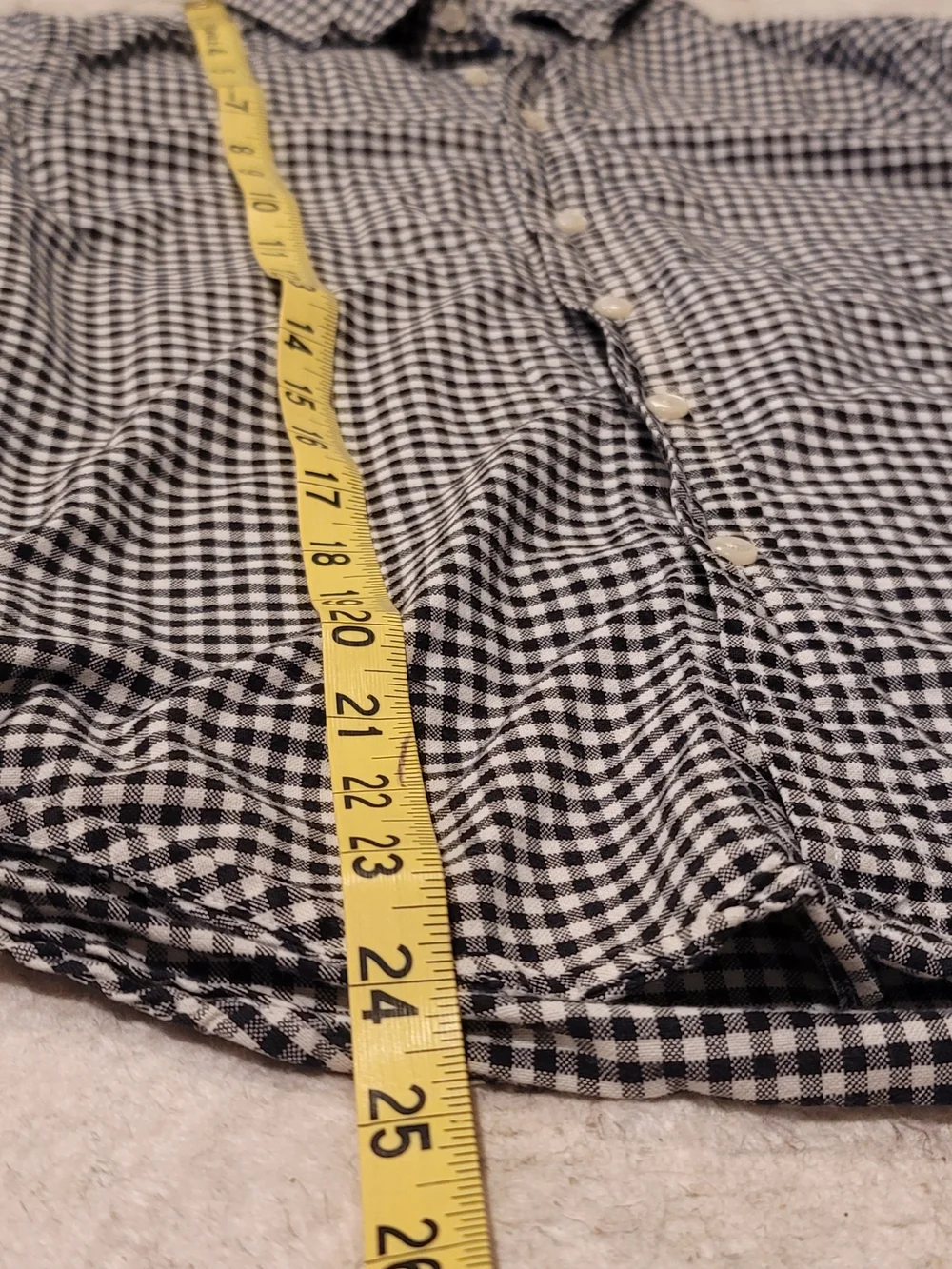 RALPH LAUREN Gingham Check Black White Button Down Shirt Boys Size L